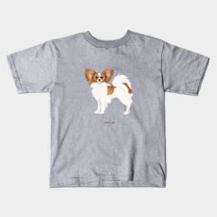 cute papillon dog Kids T-Shirt